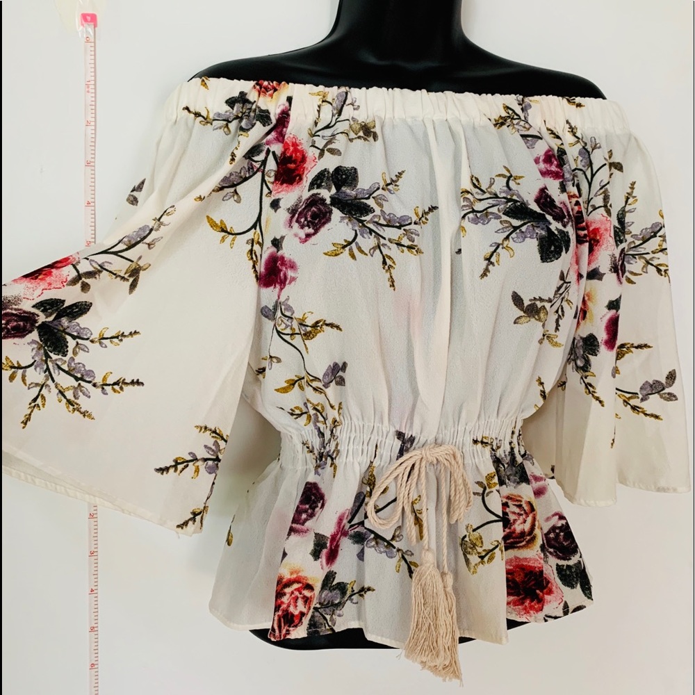 White floral blouse